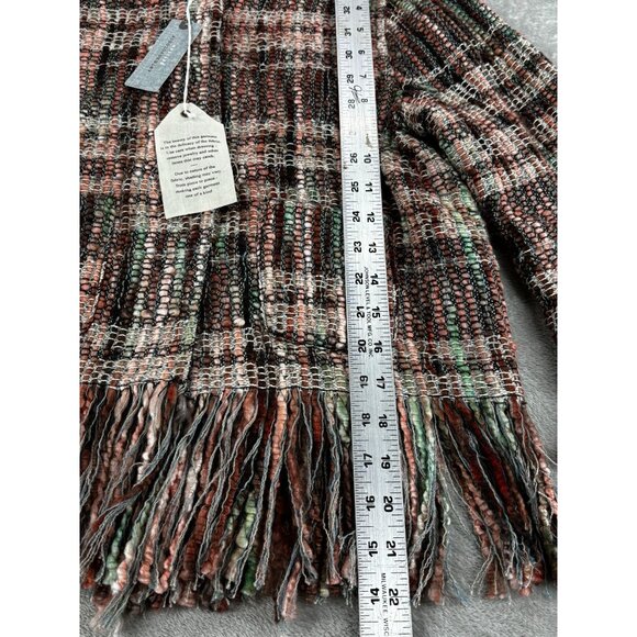 Ett Twa Anthropologie Petites XSP Fringe Hem Plaid Jacket Boho Tweed - Picture 9 of 11